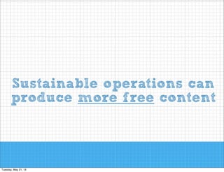 Sustainable operations can
produce more free content

 