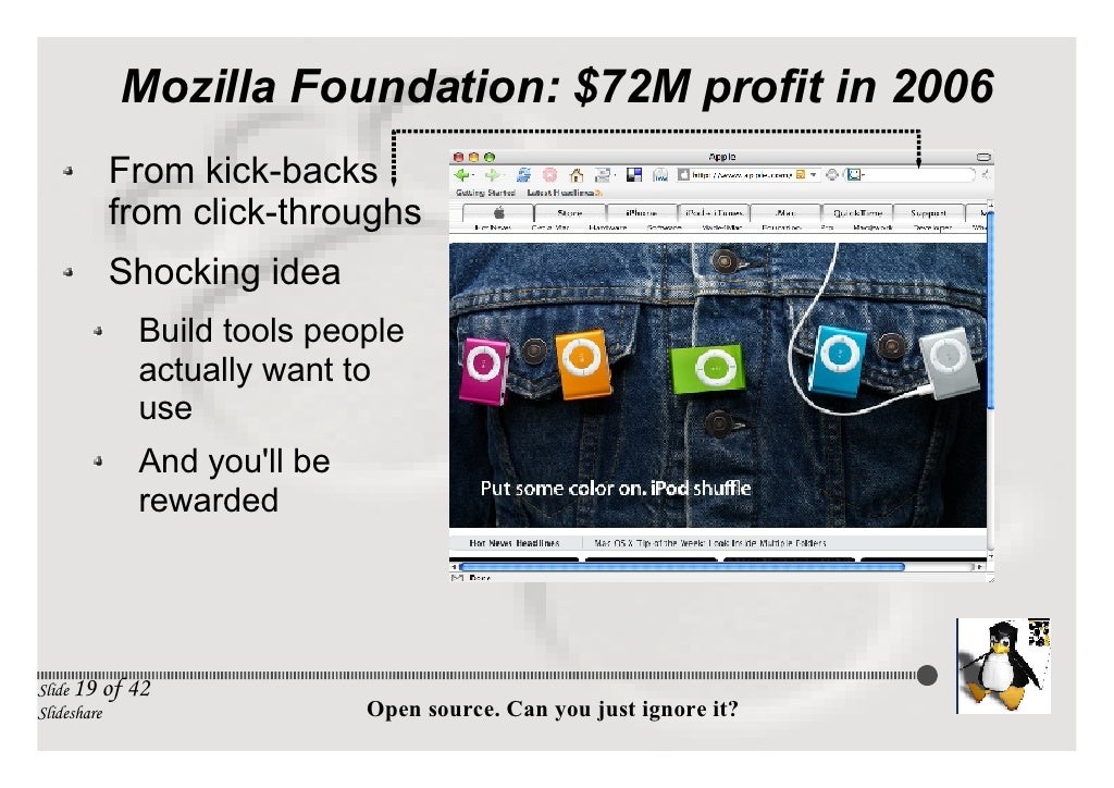 Mozilla Foundation: $72M profit in                Open source: can you ignore it?          Mozilla Foundation: $72M profit in                Open source: can you ignore it?