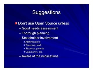 Open Source in Higher Education