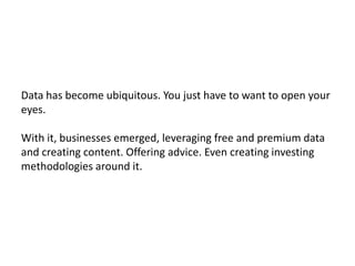 Is there a better way? How do you think things have changed since then?