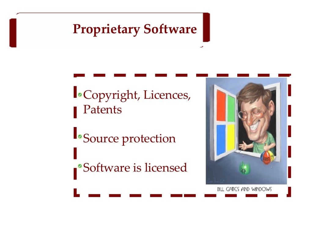 Proprietary Software Copyright, Licences, Patents