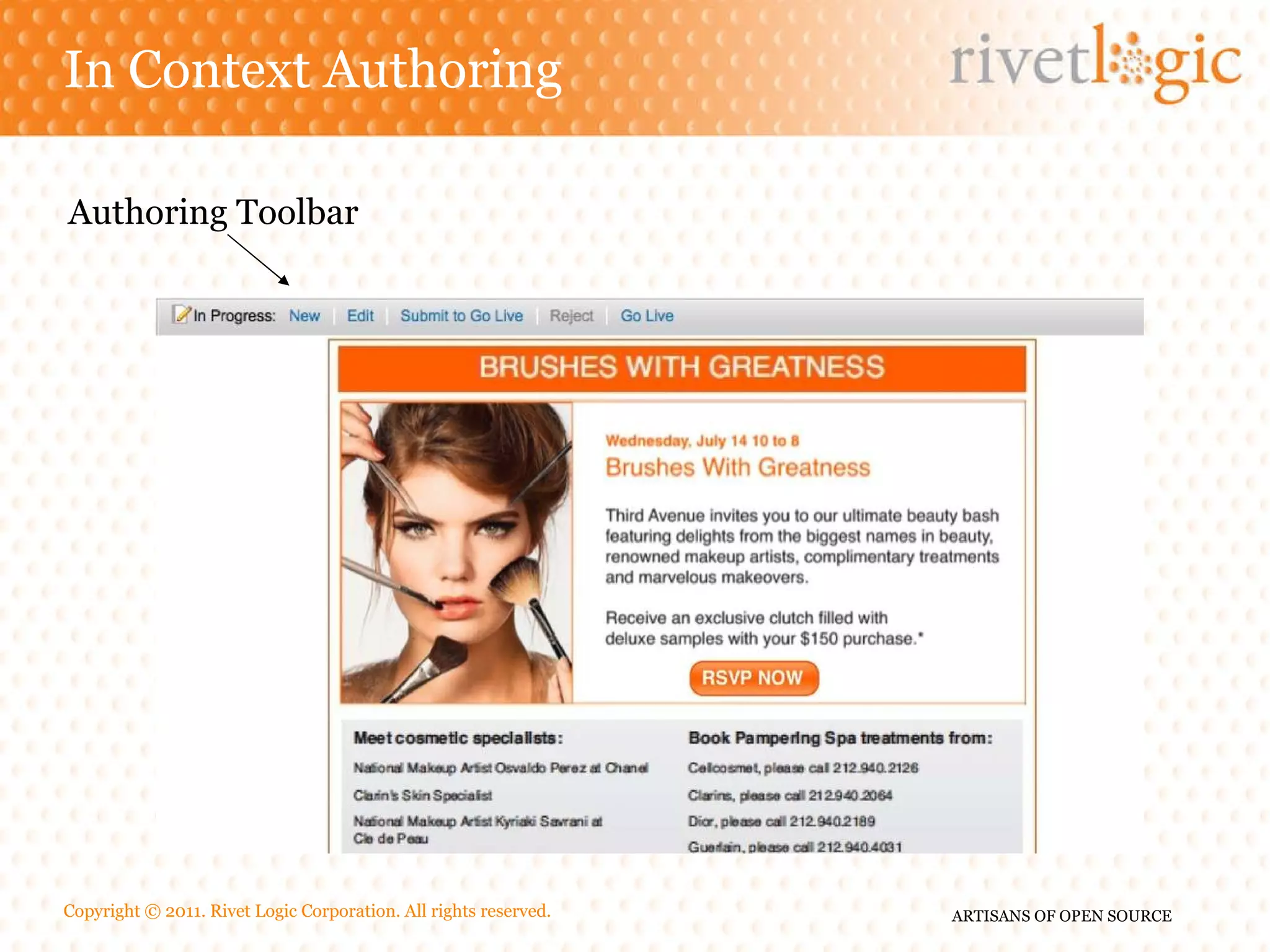 In Context Authoring Authoring Toolbar