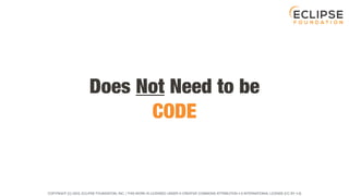 COPYRIGHT (C) 2023, ECLIPSE FOUNDATION, INC. | THIS WORK IS LICENSED UNDER A CREATIVE COMMONS ATTRIBUTION 4.0 INTERNATIONAL LICENSE (CC BY 4.0)
Does Not Need to be
CODE
 