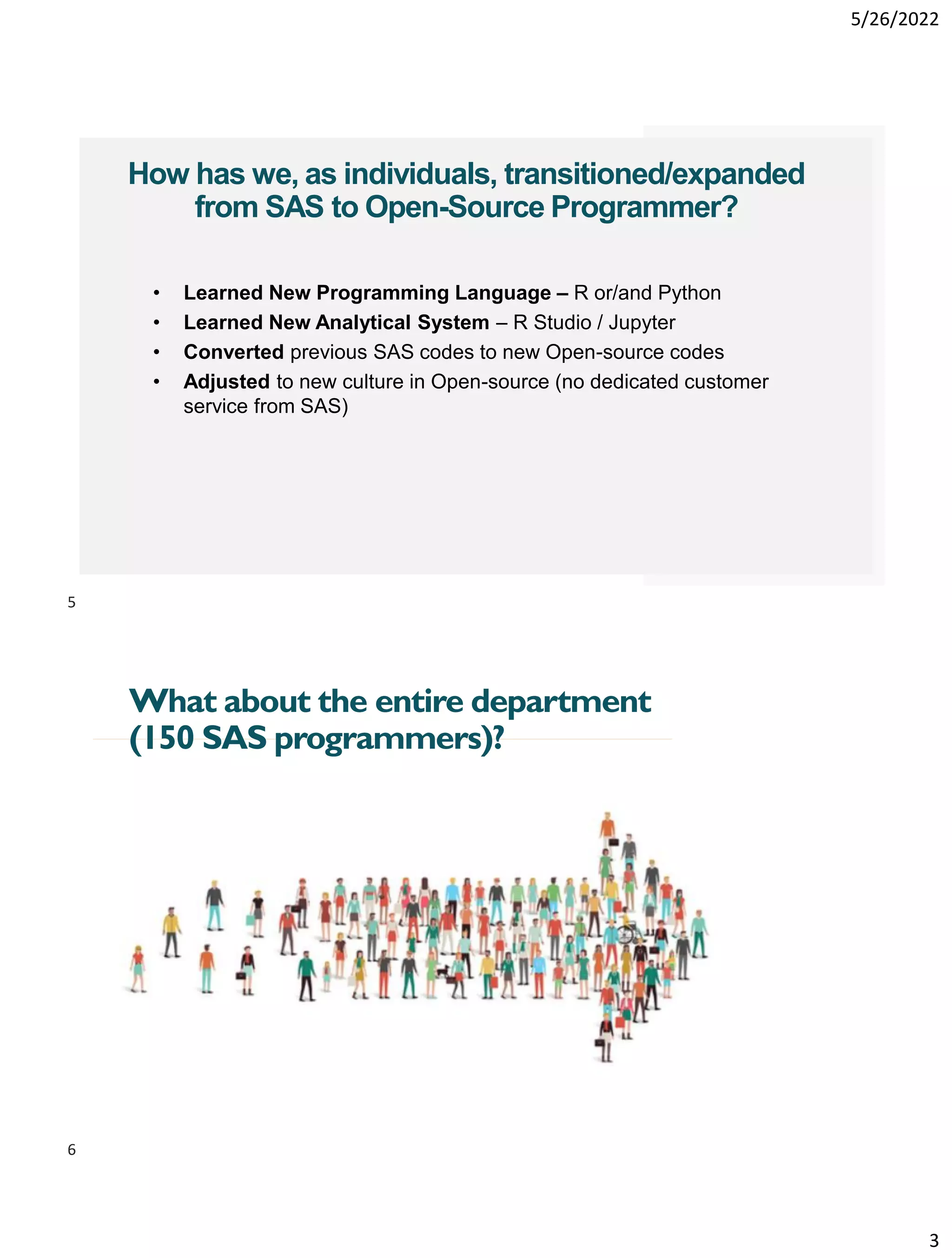 Sas To R Transition Enterprise-level Transition from SAS to Open-source Programming for the ...