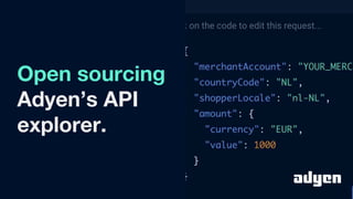 Open sourcing
Adyen’s API
explorer.
 