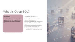 Sql Uniform Understanding Open SQL in ABAP – SELECT, WHERE & INTO | PPTX
