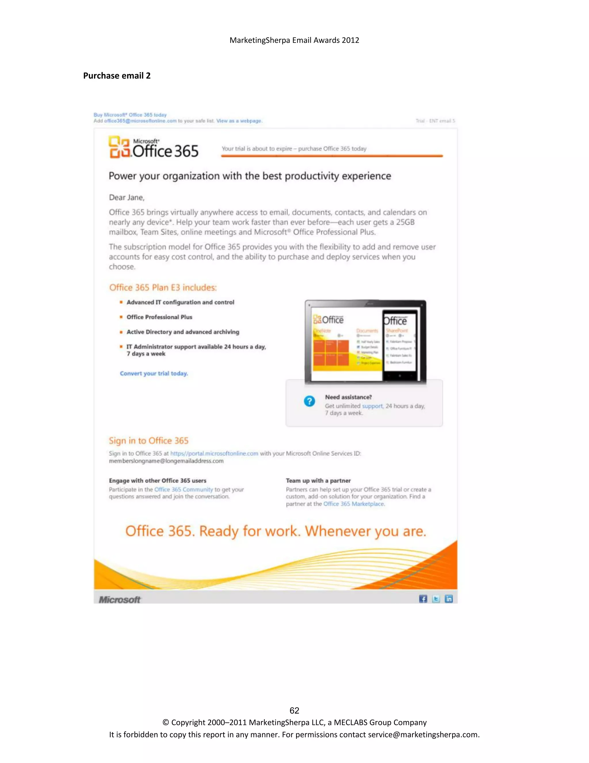 MarketingSherpa Email Awards 2012

Purchase email 2

62
© Copyright 2000–2011 MarketingSherpa LLC, a MECLABS Group Company
It is forbidden to copy this report in any manner. For permissions contact service@marketingsherpa.com.

 