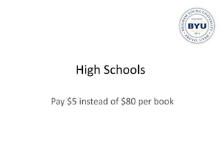 High Schools

Pay $5 instead of $80 per book
 