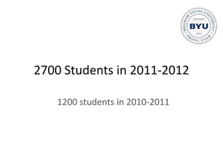2700 Students in 2011-2012

   1200 students in 2010-2011
 