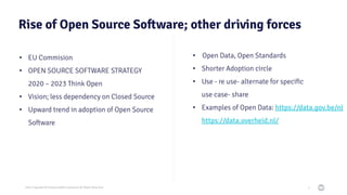 2021 Copyright © EnterpriseDB Corporation All Rights Reserved
Rise of Open Source Software; other driving forces
5
• EU Commision
• OPEN SOURCE SOFTWARE STRATEGY
2020 – 2023 Think Open
• Vision; less dependency on Closed Source
• Upward trend in adoption of Open Source
Software
• Open Data, Open Standards
• Shorter Adoption circle
• Use - re use- alternate for speciﬁc
use case- share
• Examples of Open Data: https://data.gov.be/nl
https://data.overheid.nl/
 