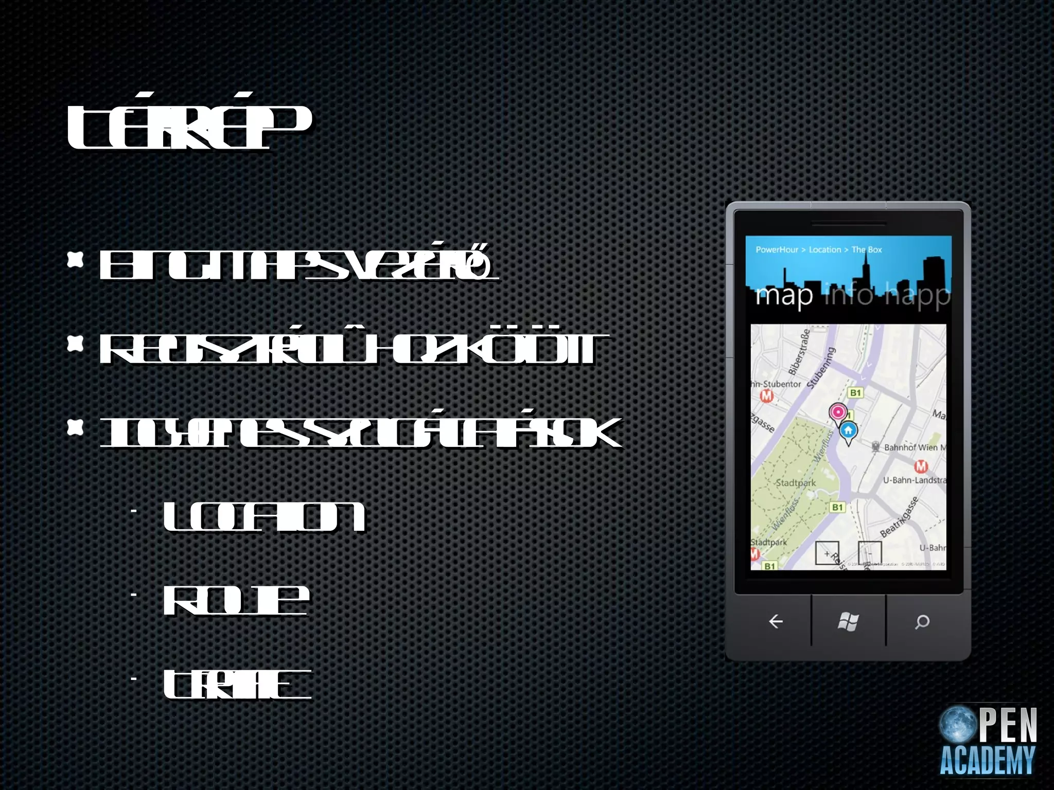 Tr p
 ék
  é
B gm p vzr
 in a s eél
          ő
R g z áió o k tt
 e ist c h z ööt
     r
I yn s zl lt o
n e e so áa sk
 g      g tá
•   L c tn
     oa io
•   R ue
     ot
•   Taic
     rf
      f
 
