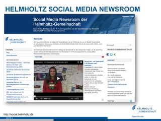 HELMHOLTZ SOCIAL MEDIA NEWSROOM




http://social.helmholtz.de
  SEITE 4
 
