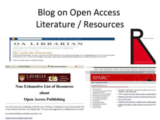 Blog on Open Access  Literature / Resources 