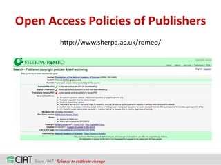 Open Access Essentials: How You Can Go Open Access with CIAT? 