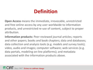 Open Access Essentials: How You Can Go Open Access with CIAT? 