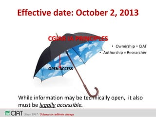 Open Access Essentials: How You Can Go Open Access with CIAT? 