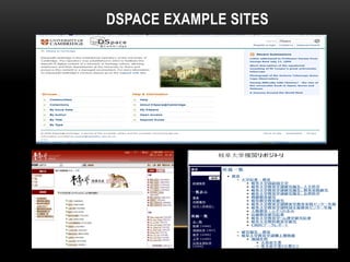 DSPACE EXAMPLE SITES
 