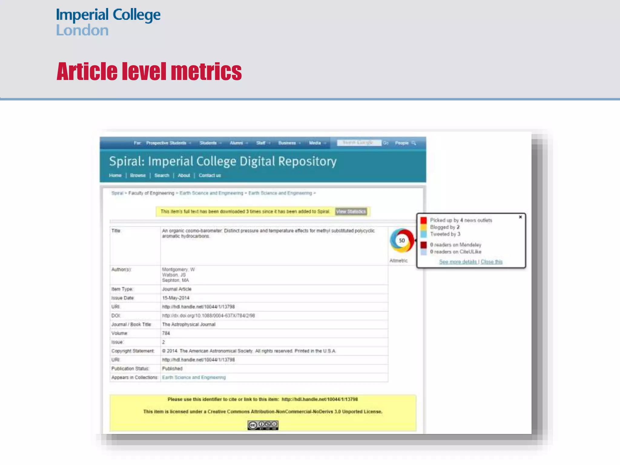 Article level metrics
 
