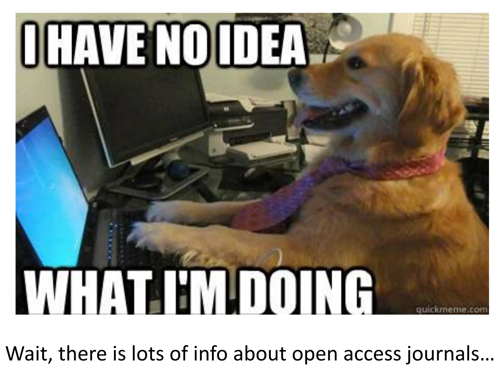 Wait, there is lots of info about open access journals…
 