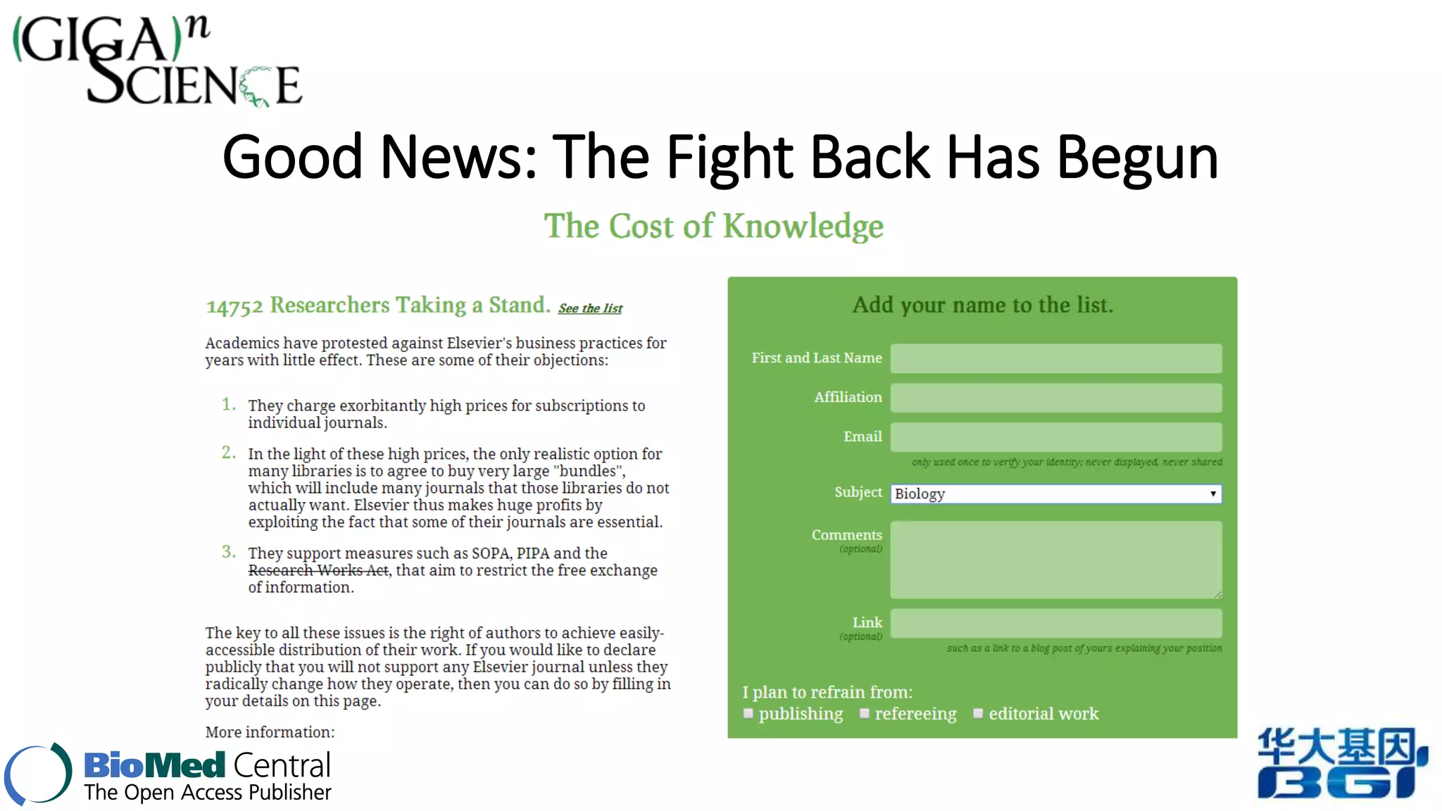 Good News: The Fight Back Has Begun 
 