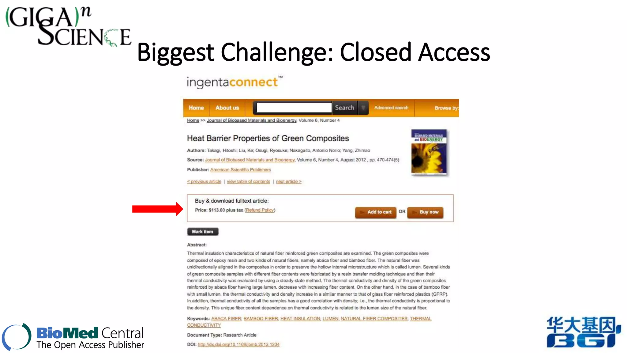 Biggest Challenge: Closed Access 
 