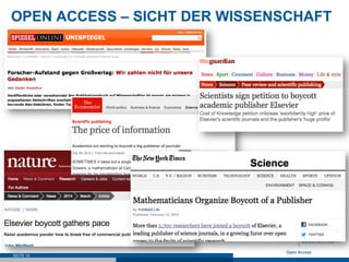 SEITE 13
OPEN ACCESS – SICHT DER WISSENSCHAFT
 