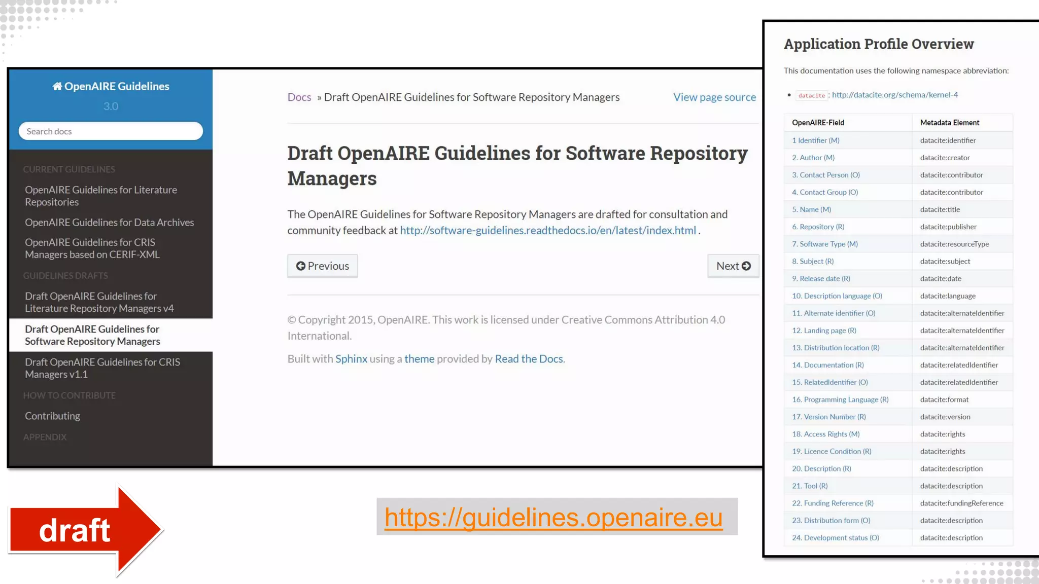 https://guidelines.openaire.eu
draft
 