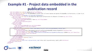Example #1 - Project data embedded in the
publication record
Community Call | 01 APR 2020
 