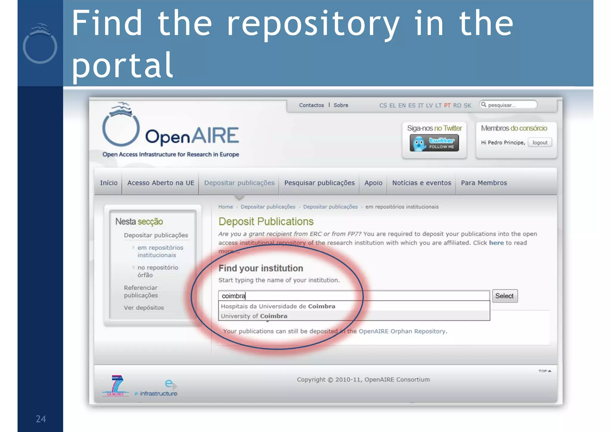 Find the repository in the
portal
24
 