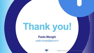 Thank you!
Paolo Manghi
paolo.manghi@isti.cnr.it
OpenAIRE - Food Cloud - EC meeting | Brussels | 21st Feb 2018
 