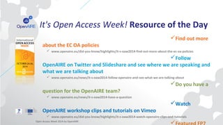 It's Open Access Week! Resource of the Day 
Find out more about the EC OA policies 
 www.openaire.eu/did-you-know/highli...