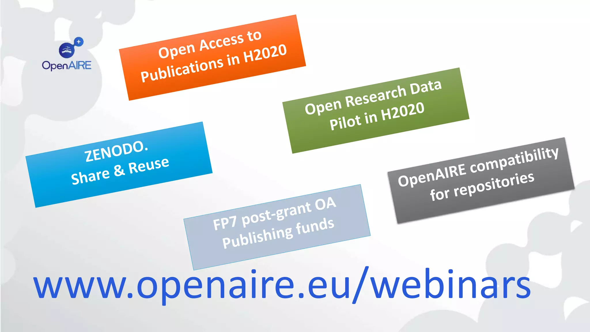 www.openaire.eu/webinars
 