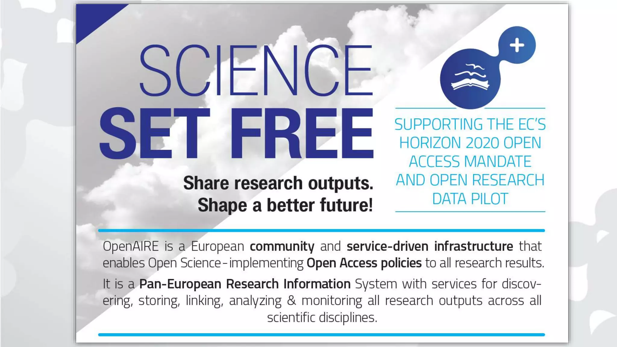 OpenAIRE booth slideshow at #ICT2015