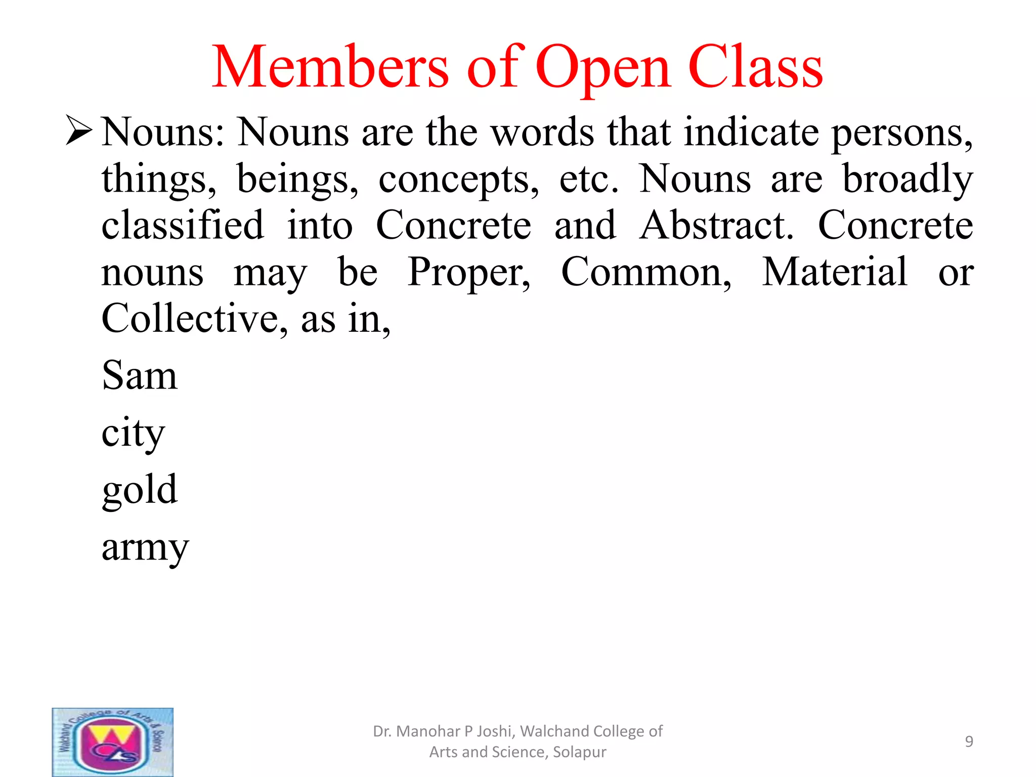 Open and closed class | PPTX