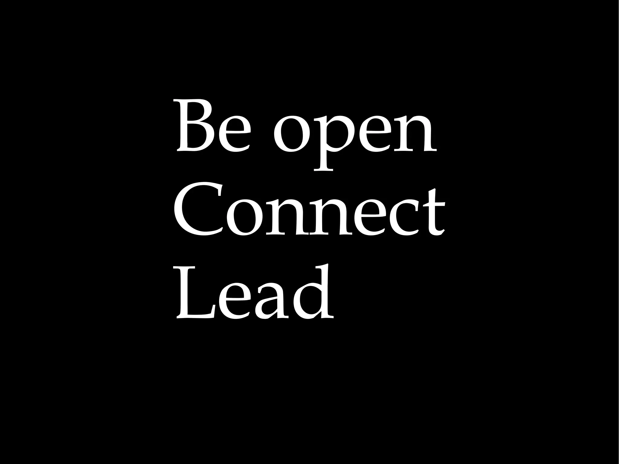 Be open Connect Lead 