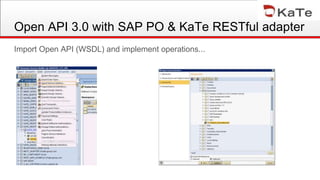 Open API 3.0 with SAP PO & KaTe RESTful adapter
Import Open API (WSDL) and implement operations...
 