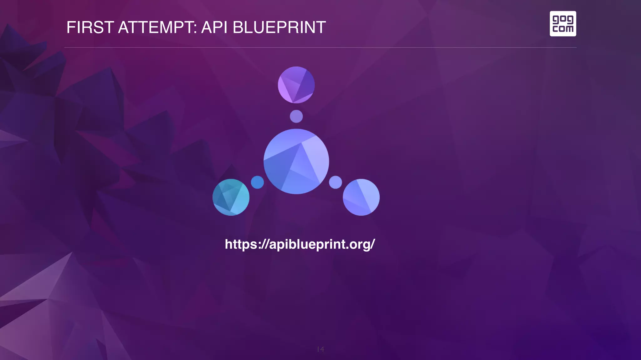 FIRST ATTEMPT: API BLUEPRINT
14
https://apiblueprint.org/
 