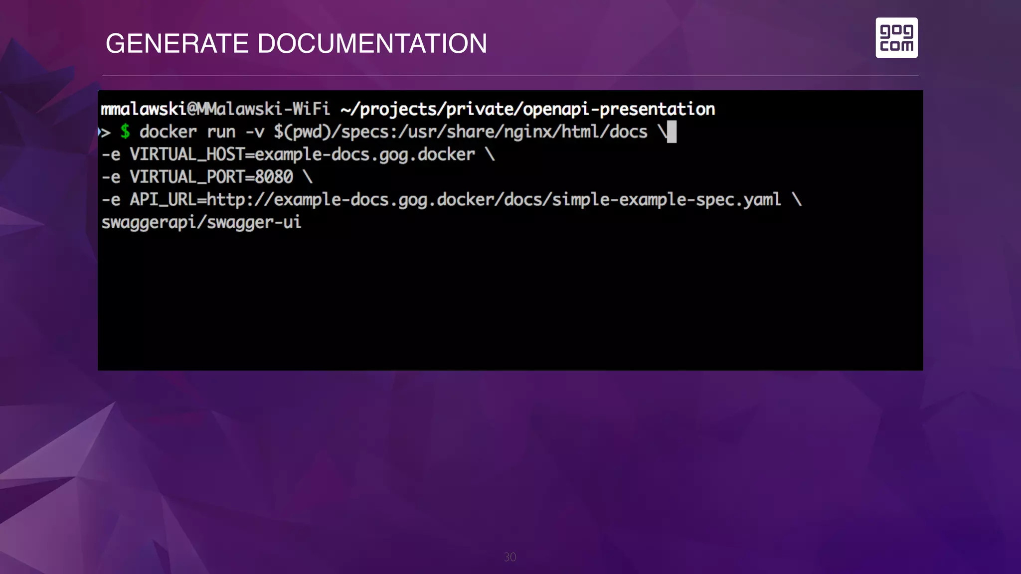 GENERATE DOCUMENTATION
30
 