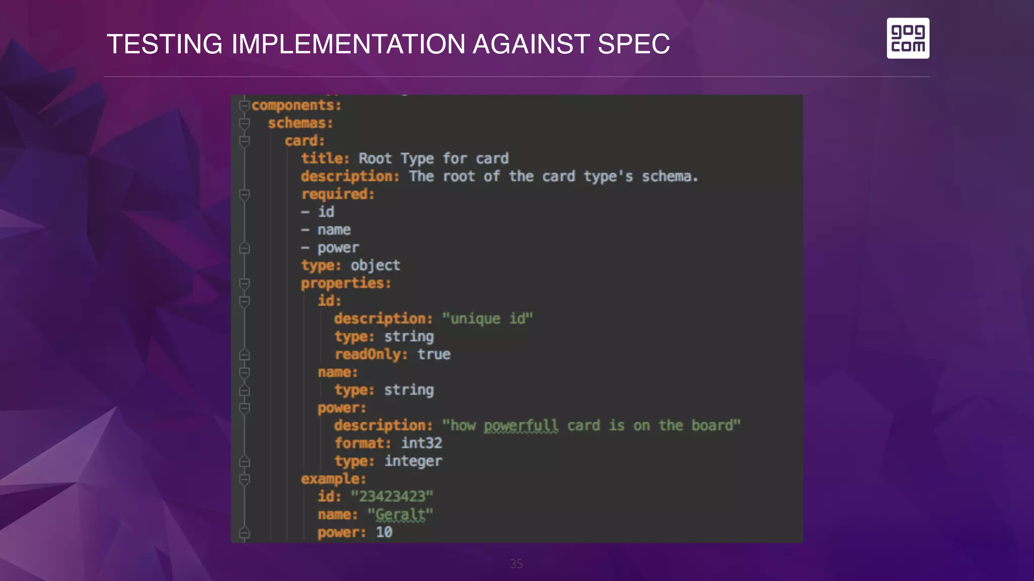 TESTING IMPLEMENTATION AGAINST SPEC
35
 