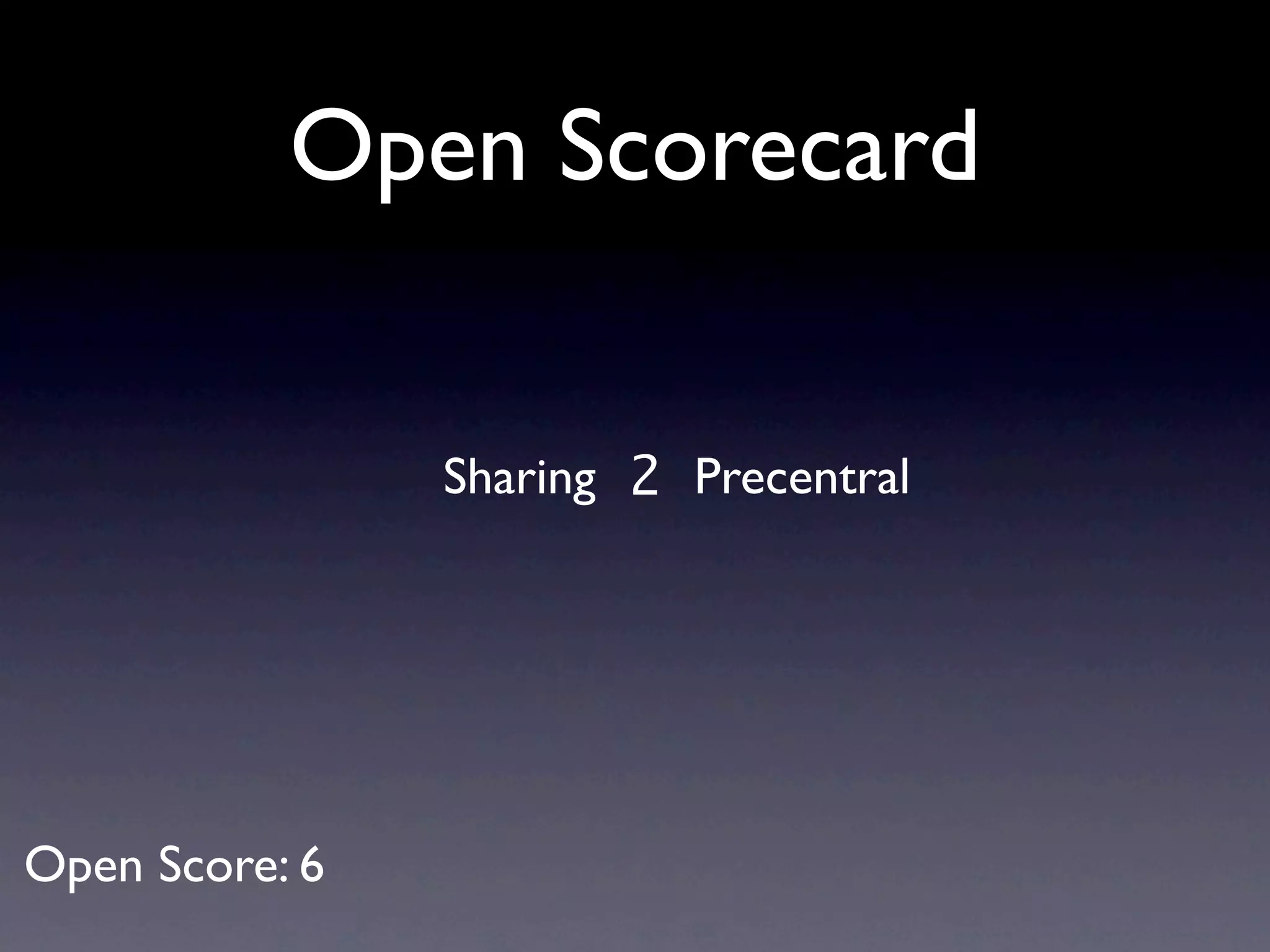 Open Scorecard


                Sharing 2 Precentral




Open Score: 6
 