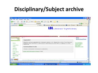 Disciplinary/Subject archive 