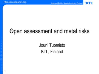 Open assessment and metal risks ‏ ,[object Object],[object Object]