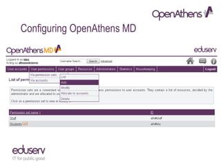 Configuring OpenAthens MD
