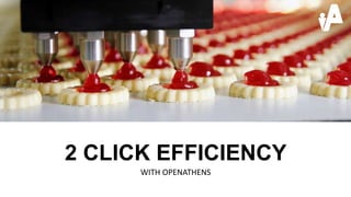 2 CLICK EFFICIENCY
WITH OPENATHENS
 