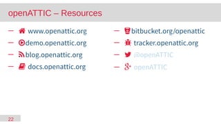 22
─  www.openattic.org
─ demo.openattic.org
─ blog.openattic.org
─  docs.openattic.org
─ bitbucket.org/openattic
─  tracker.openattic.org
─  @openATTIC
─  openATTIC
openATTIC – Resources
 