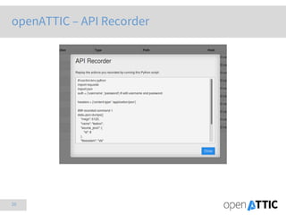 20
openATTIC – API Recorder
 