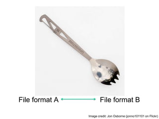 File format A
Image credit: Jon Osborne (jonno101101 on Flickr)
File format B
 