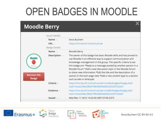OPEN BADGES IN MOODLE
Ilona Buchem CC BY-SA 4.0
 