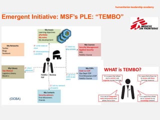 Emergent Initiative: MSF’s PLE: “TEMBO”
(OCBA)
 