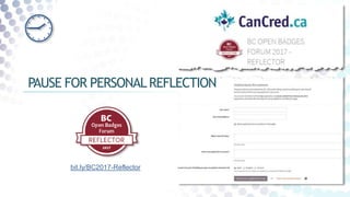 bit.ly/BC2017-Reflector
PAUSE FOR PERSONALREFLECTION
 